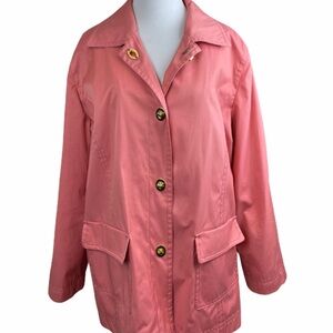 Isaac Mizrahi lightweight Coral Trench Coat L